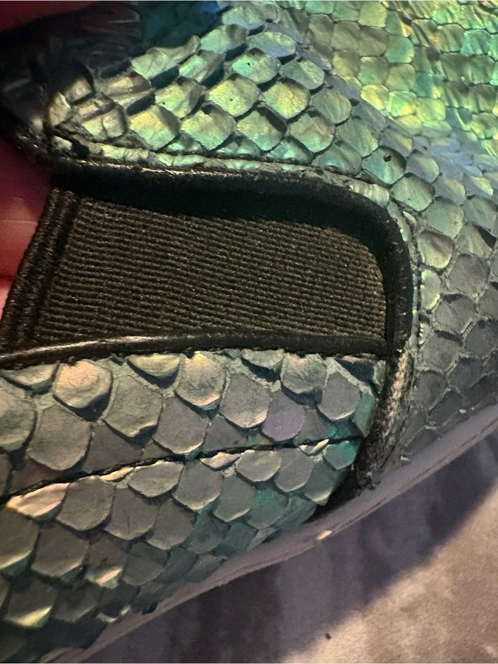 Michael Kors Iridescent gold snakeskin  Slip-On Sneakers.  Sz 8